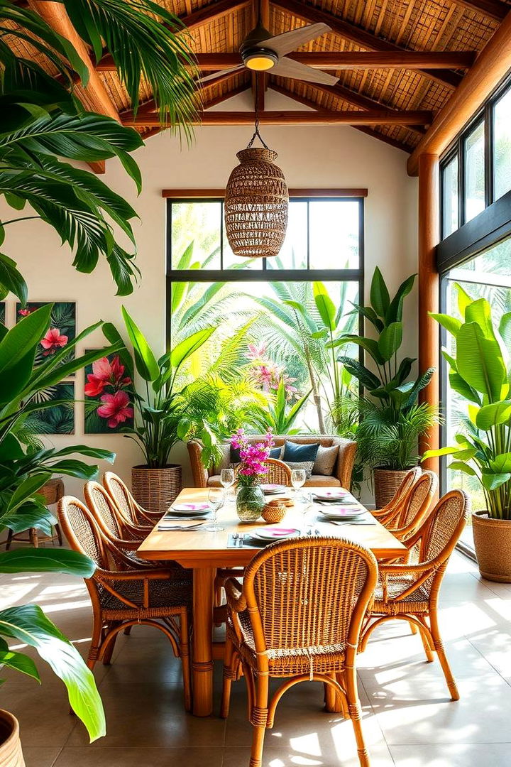 Tropical Retreat Dining - 22 Outdoor Dining Area Ideas