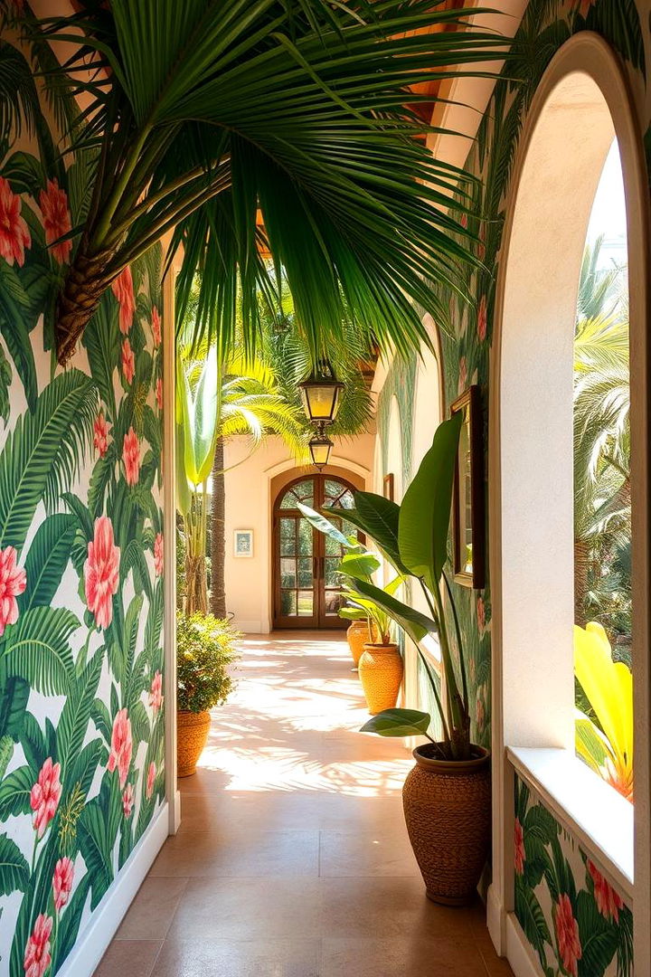 Tropical Retreat Vibe - 22 Hallway Wallpaper Ideas
