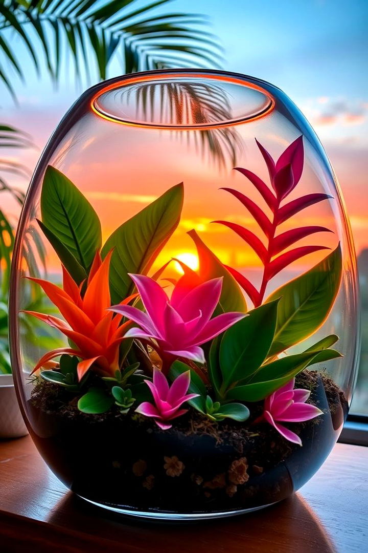 Tropical Sunset Terrarium - 22 Terrarium Ideas