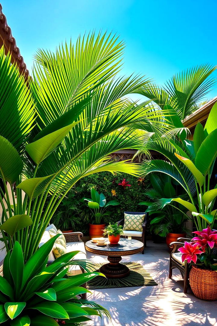 Tropical Vibe Sanctuary - 22 Patio Small Garden Ideas