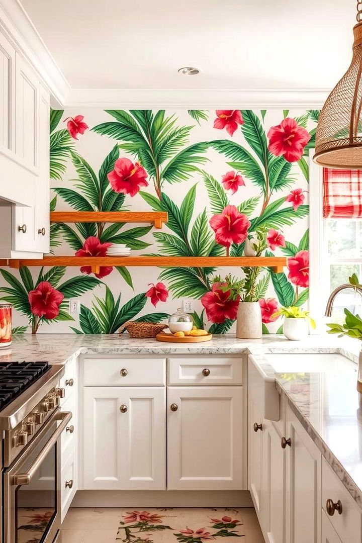 Tropical Vibes - 22 Kitchen Wallpaper Ideas