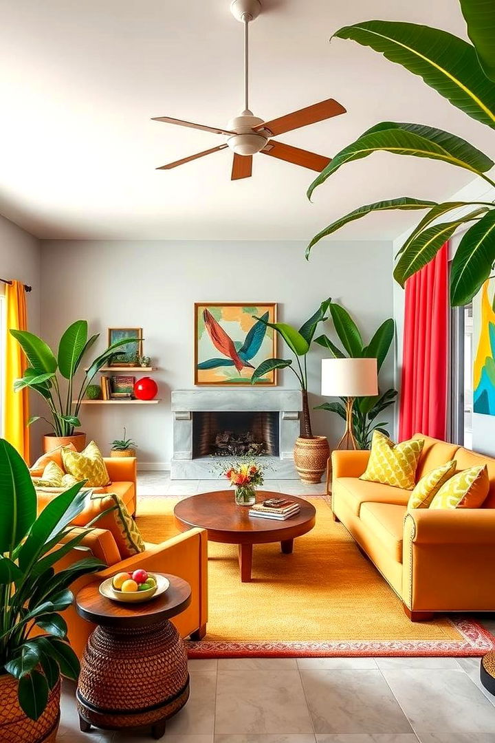Tropical Vibes with Lively Hues - 22 Colorful Living Room Ideas