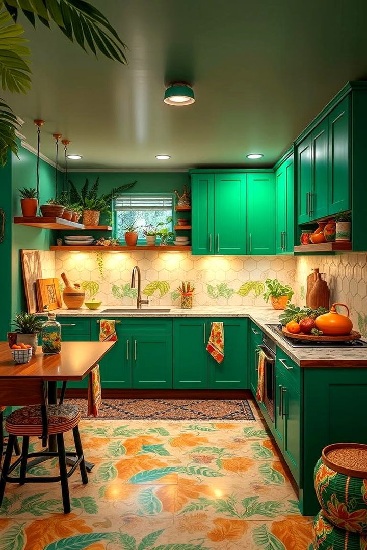 Tropical Vibrance - 22 Green and Brown Kitchen Ideas