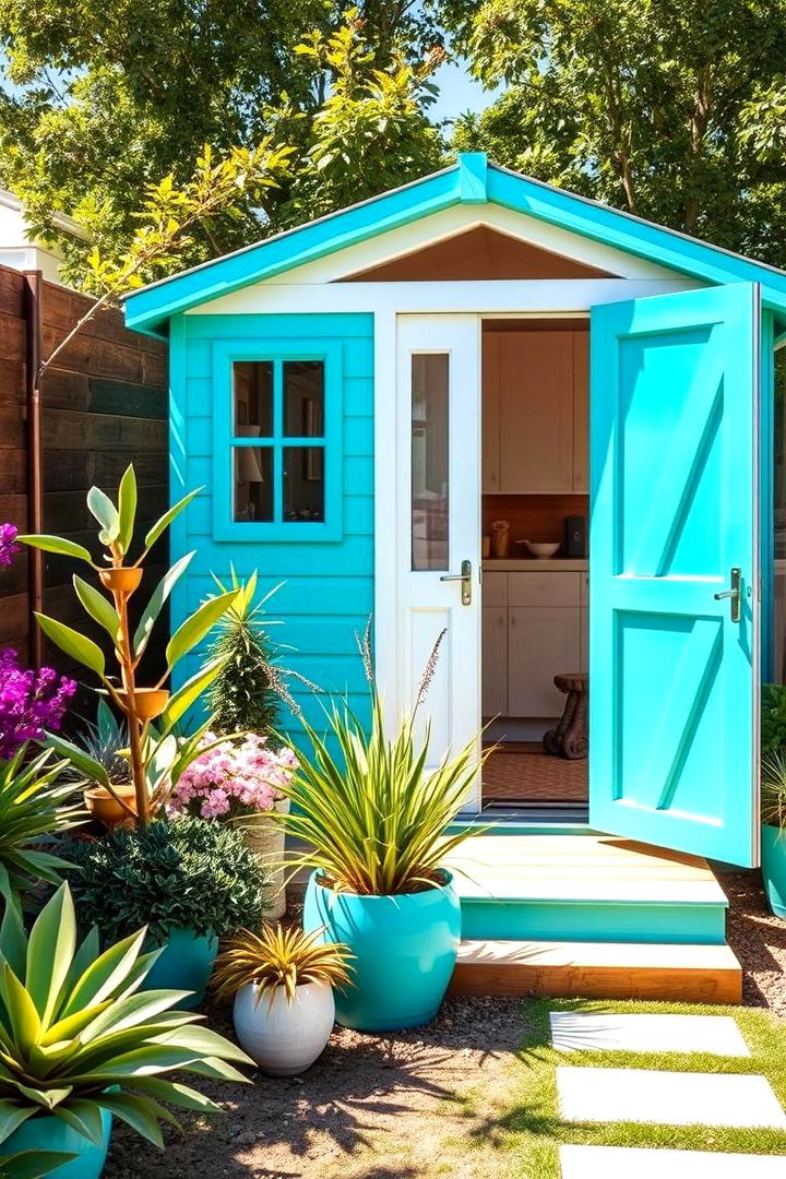 Turquoise Splash - 22 Shed Color Ideas