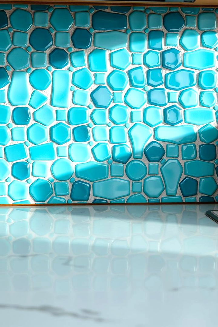 Turquoise Tile Backsplash - 22 Blue Kitchen Ideas