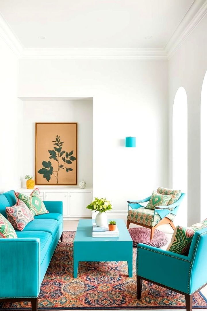 Turquoise and White Contrast - 22 Turquoise Bedroom Ideas