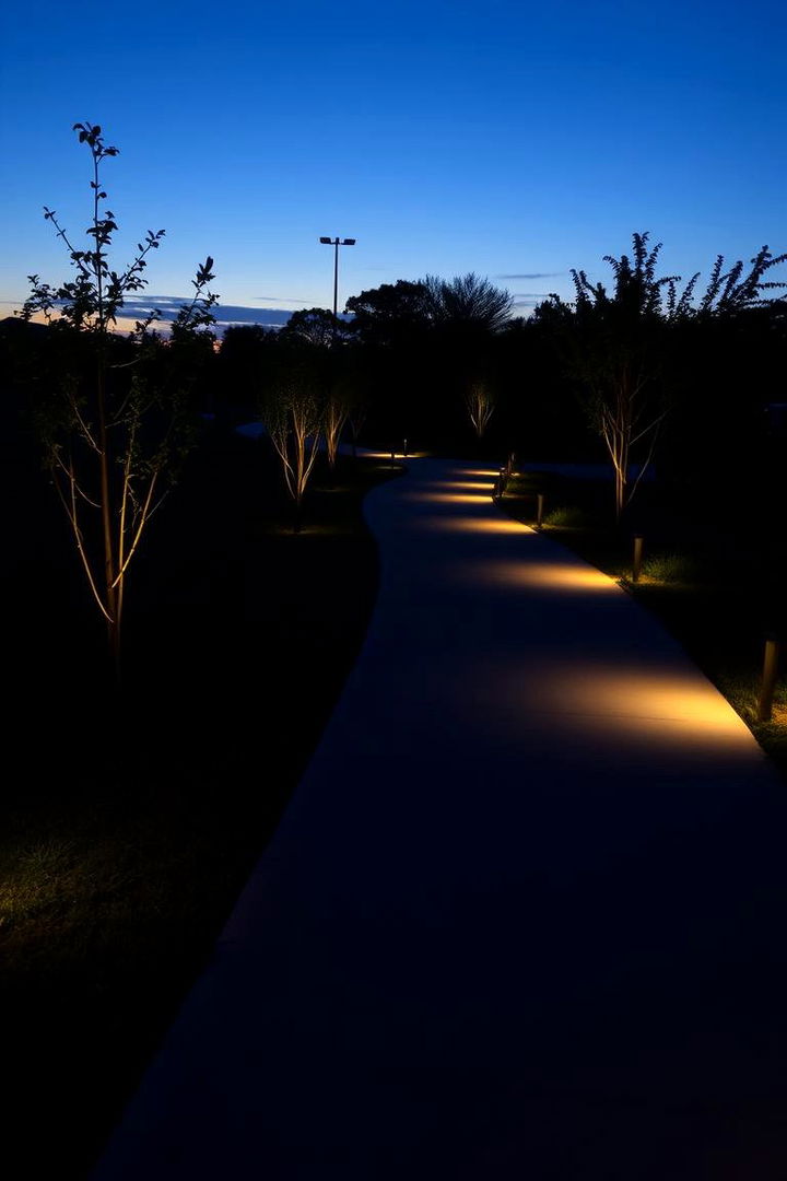 Twilight Illuminated Pathway - 22 Sloped Walkway Ideas