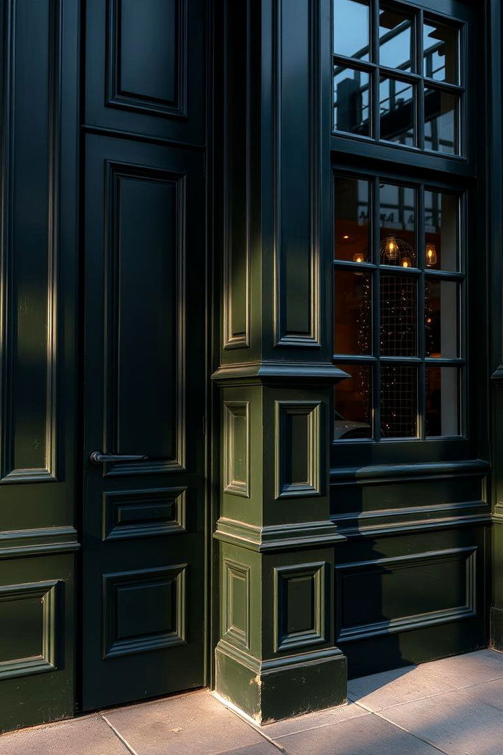Twilight Metallic Elegance - 22 Dark Green Exterior Paint Color Schemes