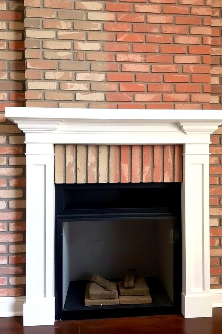 Two Tone Contrast - 22 Painted Brick Fireplace Ideas