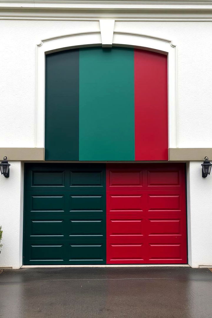 Two Tone Design Delight - 22 Garage Door Paint Ideas