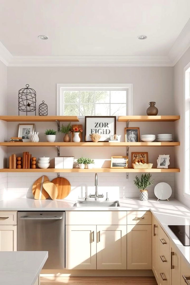 Two Tone Open Shelving Style - 22 Two Tone Kitchen Cabinet Ideas