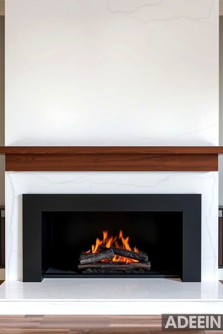 Two toned Finish Drama - 22 Mid-century Modern Fireplace Ideas