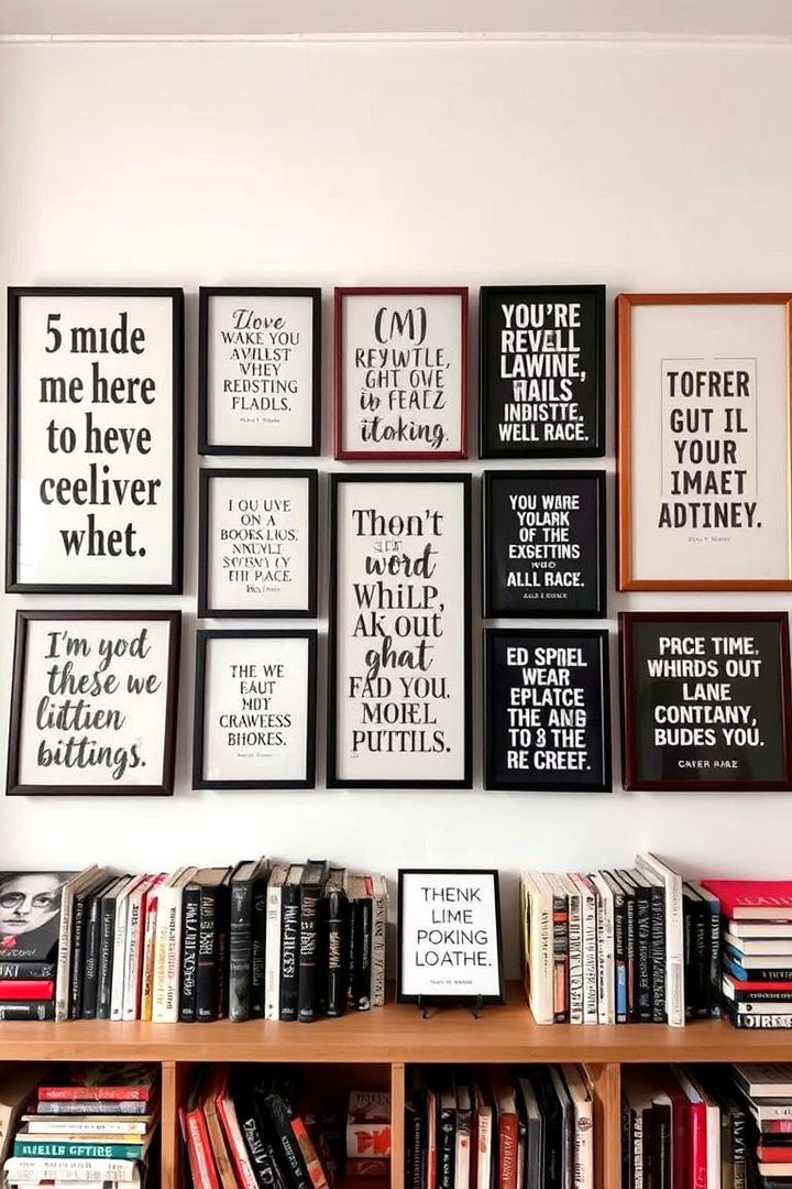 Typography and Art Fusion - 22 Bookshelf Decor Ideas