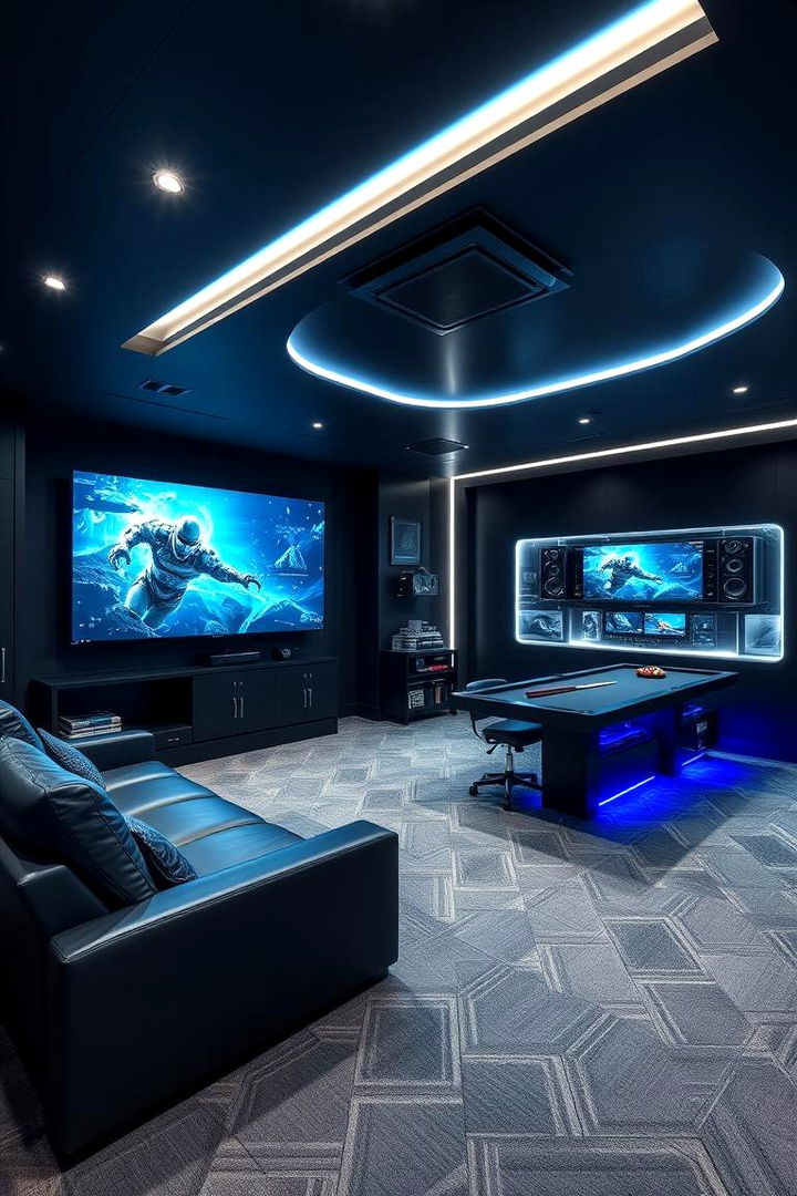 Ultimate Tech Enhanced Game Room - 22 Basement Game Room Ideas