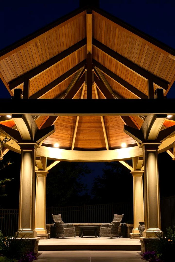 Under Beam Accent Illumination - 22 Gazebo Lighting Ideas