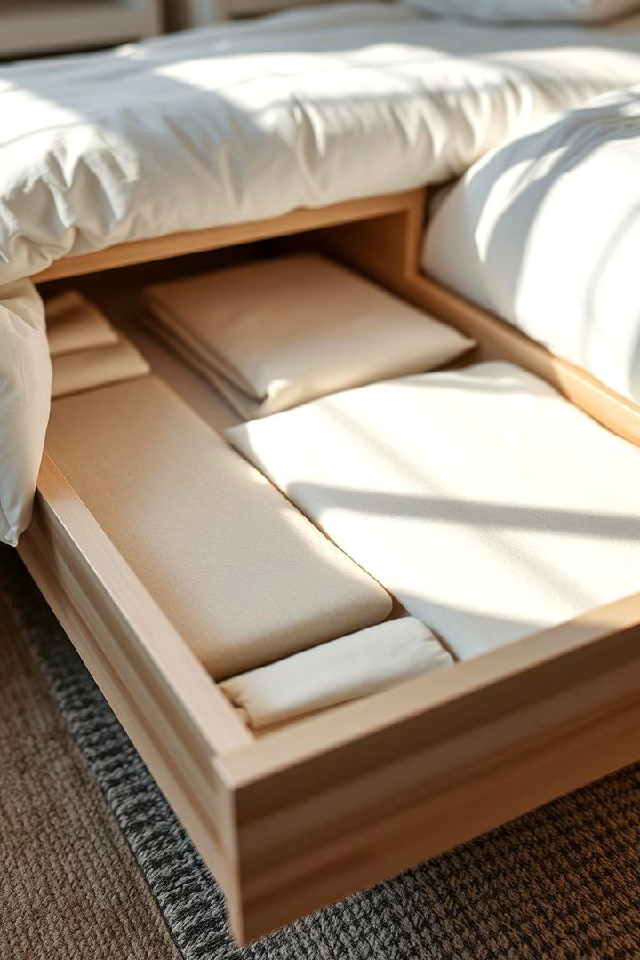 Under Bed Drawers - 22 Tiny House Storage Ideas