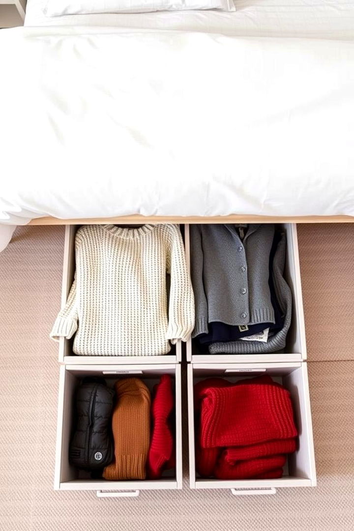 Under Bed Storage Bins - 22 sweater storage ideas