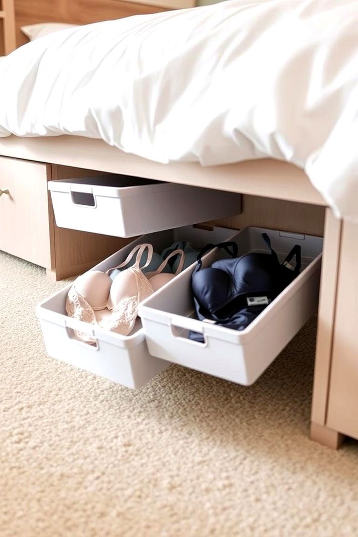 Under Bed Storage Bins for Hidden Clarity - 22 Bra Storage Ideas