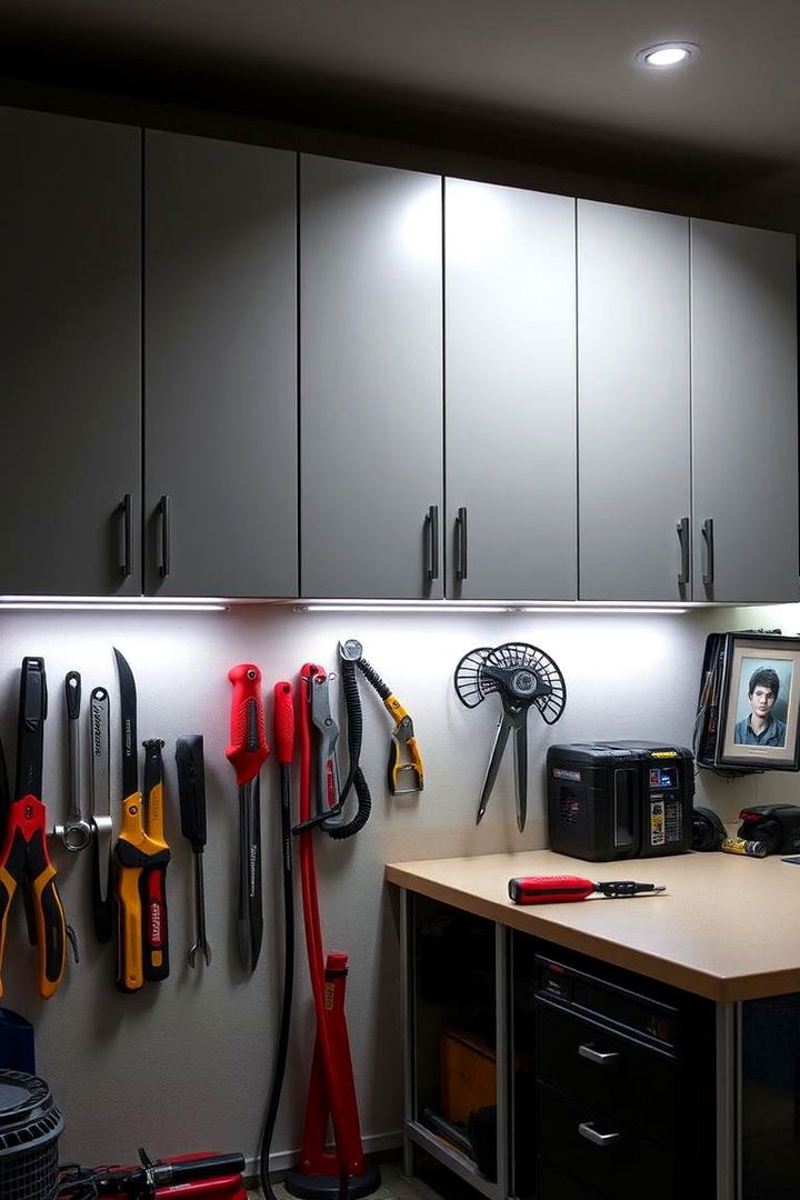 Under Cabinet Focused Lighting - 22 Garage Lighting Ideas