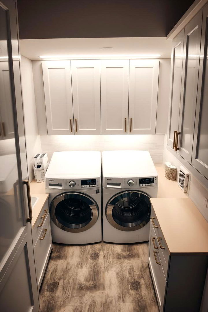 Under Cabinet LED Strips - 22 Laundry Room Lighting Ideas