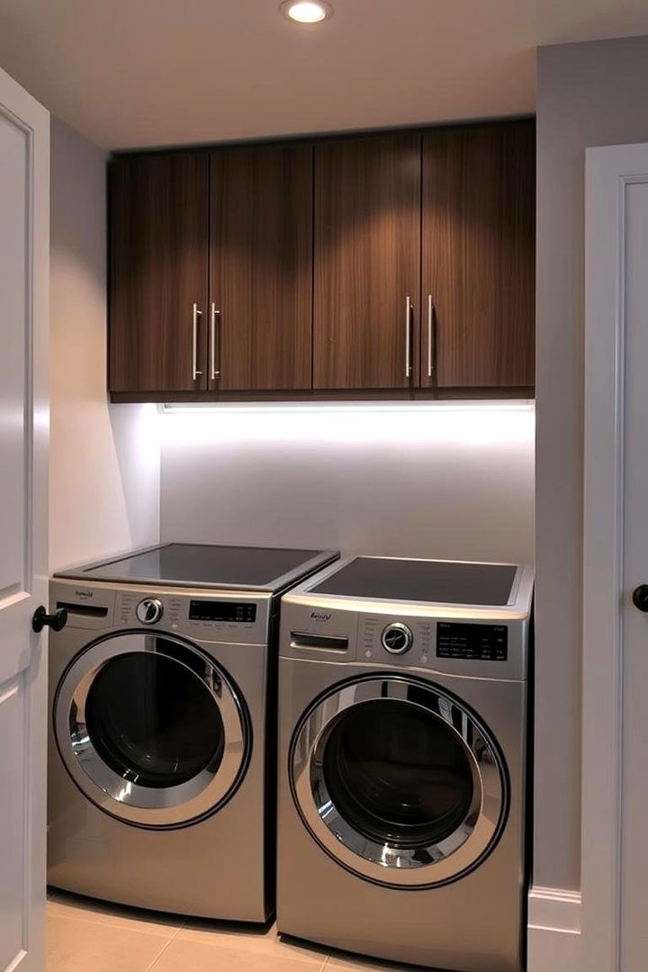 Under Cabinet Lighting Accents - 22 Laundry Room Cabinet Ideas
