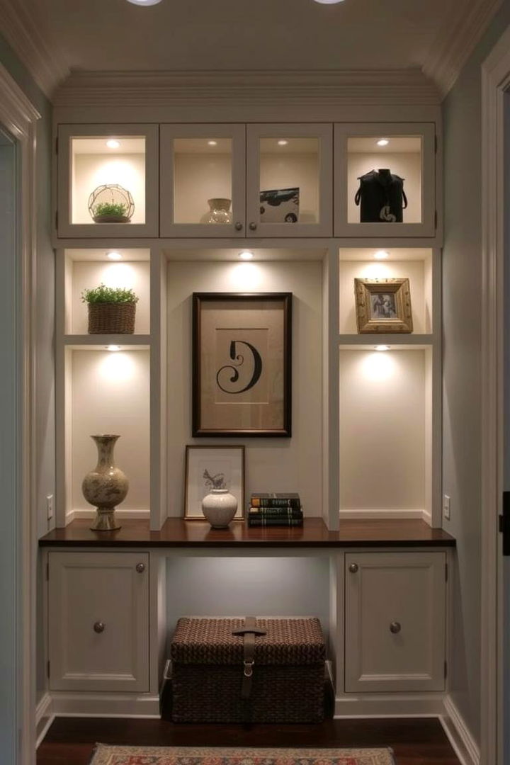 Under Cabinet Lighting to Highlight Decor - 22 Entryway Lighting Ideas