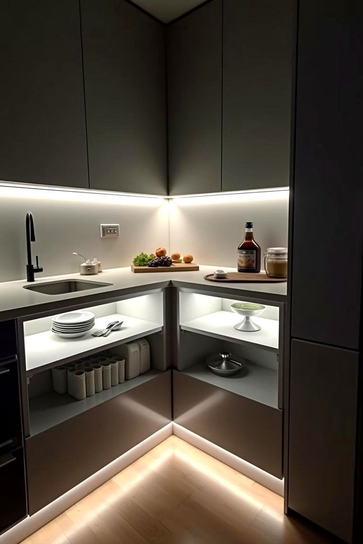 Under Cabinet Lighting - 22 Blind Corner Kitchen Cabinet Ideas
