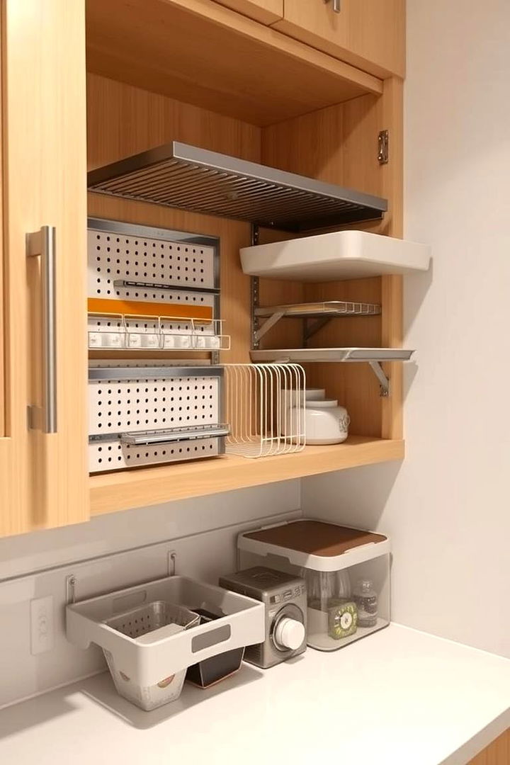 Under Cabinet Organization - 22 One Wall Kitchen Ideas