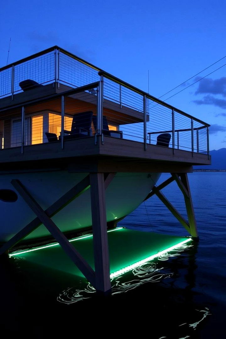 Under Deck LED Light Strips for Elevated Spaces - 22 Deck Lighting Ideas