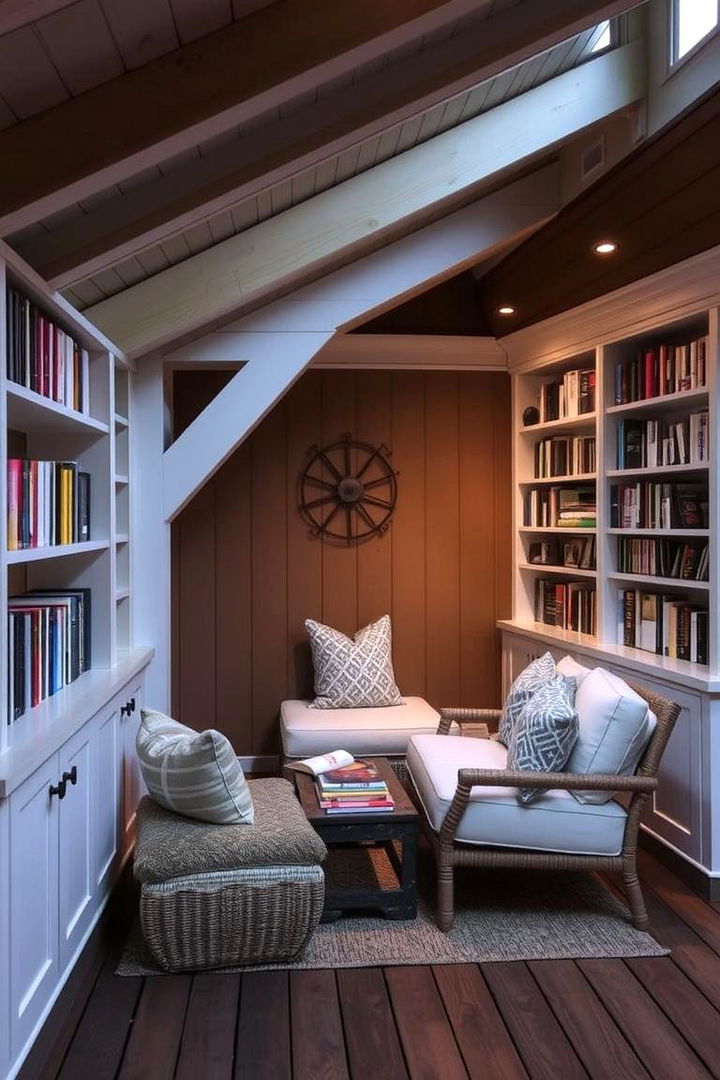 Under Deck Reading Nook with Charm - 22 Under Deck Ideas