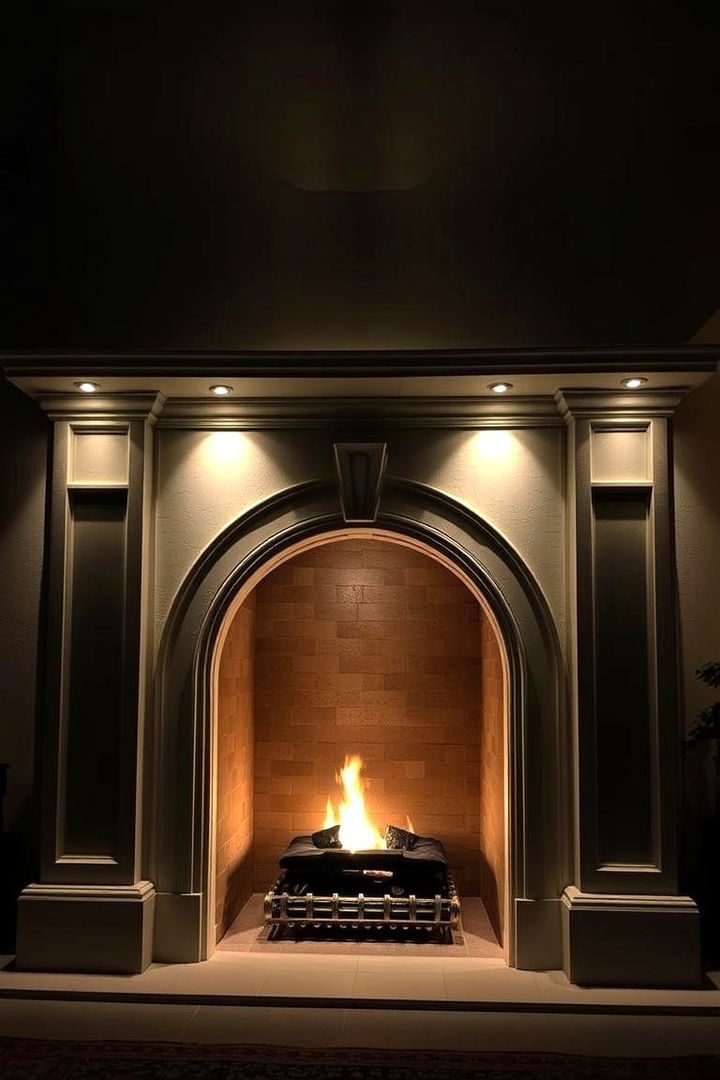 Under Fireplace Illumination - 22 Fireplace Lighting Ideas