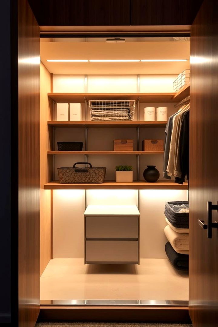 Under Shelf Lighting - 22 Small Closet Storage Ideas