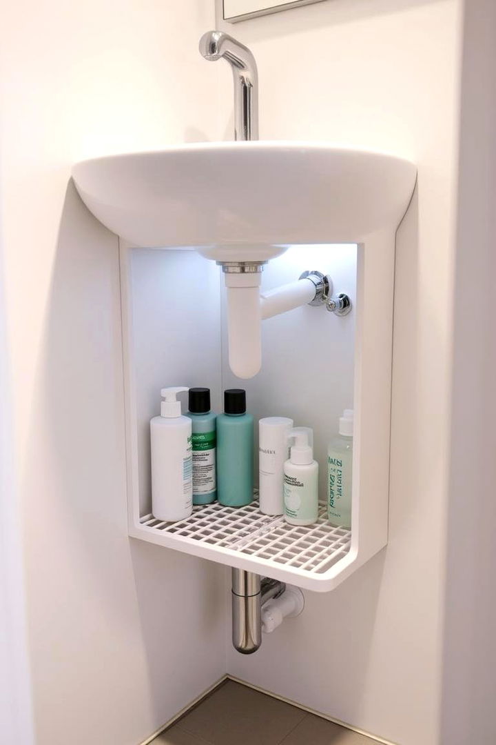 Under Sink Bathroom Shelves - 22 Bathroom Shelf Ideas
