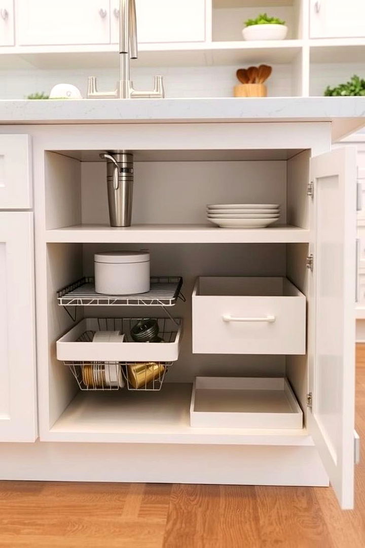Under Sink Organization - 22 Kitchen Island Storage Ideas