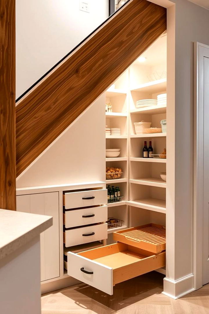 Under Stair Pantry Setup - 22 Under Stair Storage Ideas