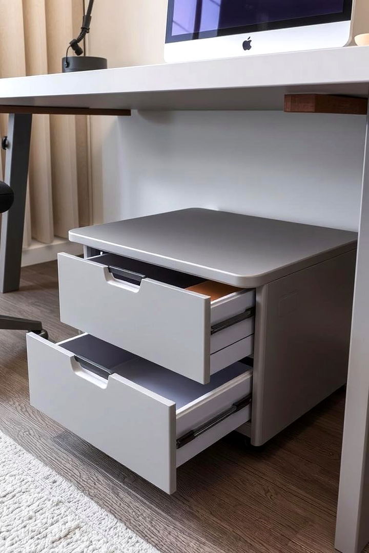 Under desk Storage - 22 Desk Organization Ideas