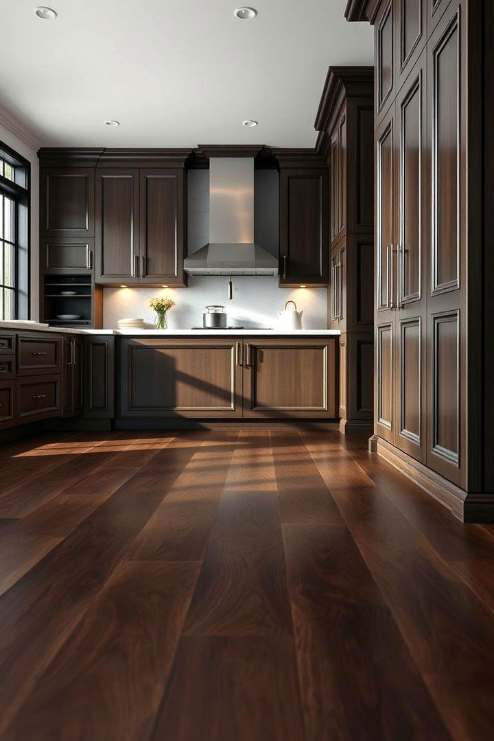 Understated Luxury Finishes - 22 Kitchen With Dark Wood Floors