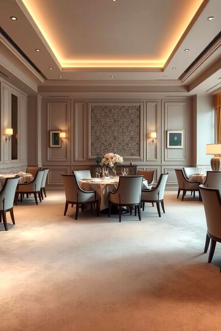 Understated Luxury in Soft Tones - 22 Carpeted Dining Room Ideas