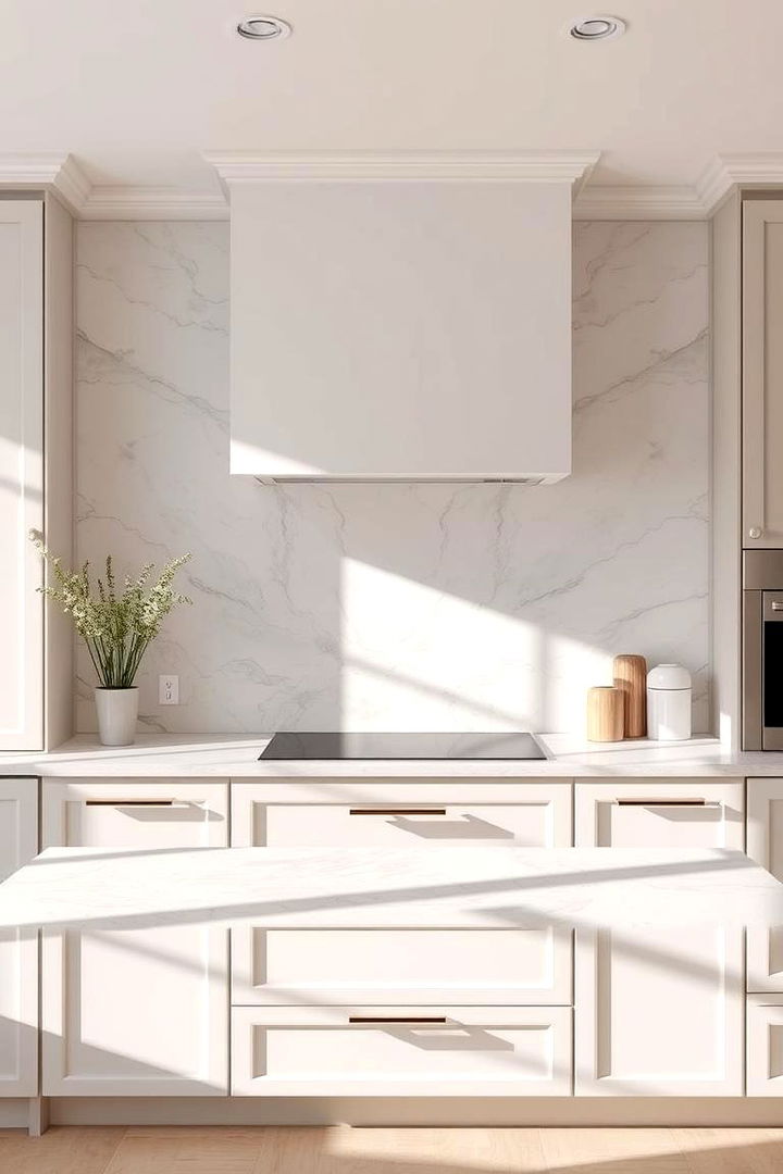 Understated Marble Backdrop - 22 Modern Kitchen Backsplash Ideas