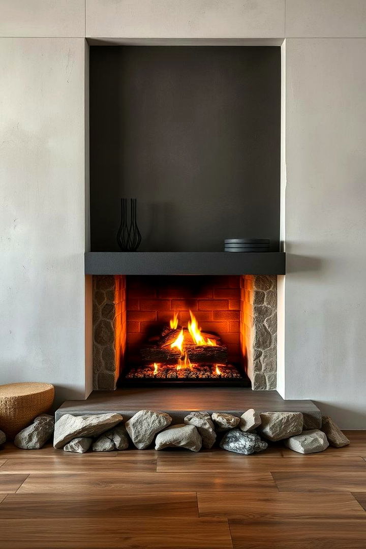 Understated Rustic Elegance - 22 River Rock Fireplace Ideas