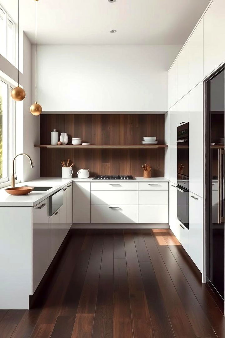 Understated Sophistication and Minimalism - 22 Kitchen With Dark Wood Floors