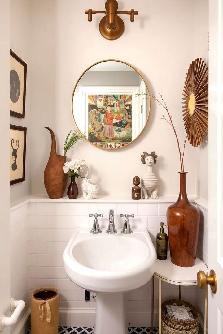 Unexpected Decorative Accessories - 22 Eclectic Powder Room Ideas
