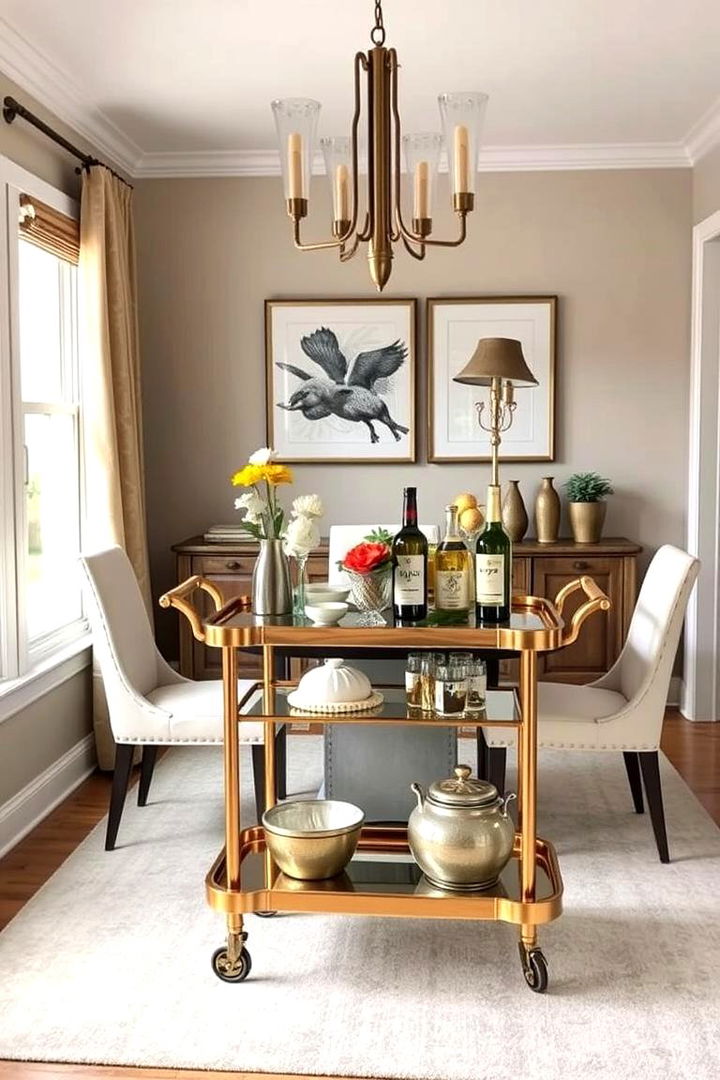 Unique Bar Cart Features - 22 70s Dining Room Design Ideas