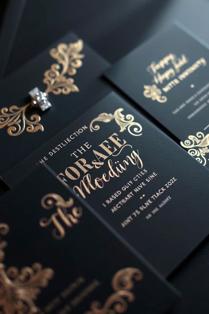 Unique Black Invitations - 22 Black-Themed Wedding Ideas