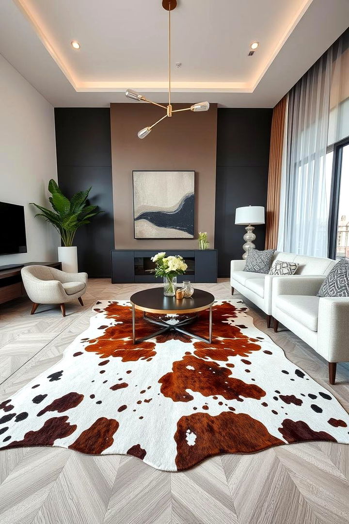 Unique Cow Print Rug Charm - 22 Cow Print Room Decor Ideas