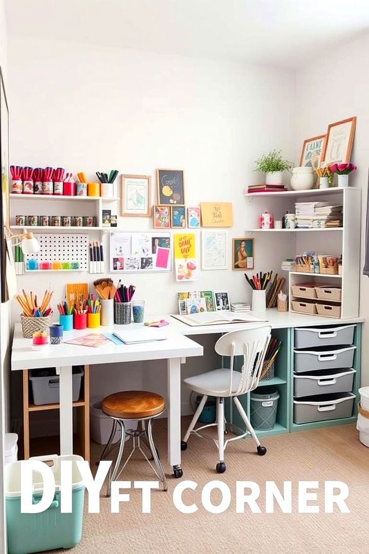 Unique DIY Craft Corner - 22 Teen Girl Bedroom Ideas