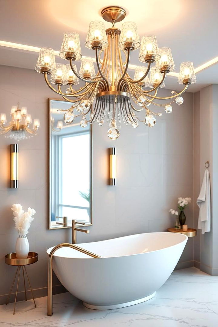 Unique Designer Bathroom Chandelier - 22 Bathroom Chandelier Ideas
