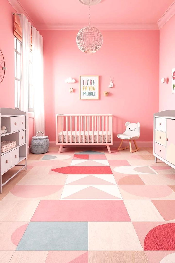 Unique Floor Patterns - 22 Pink Nursery Ideas