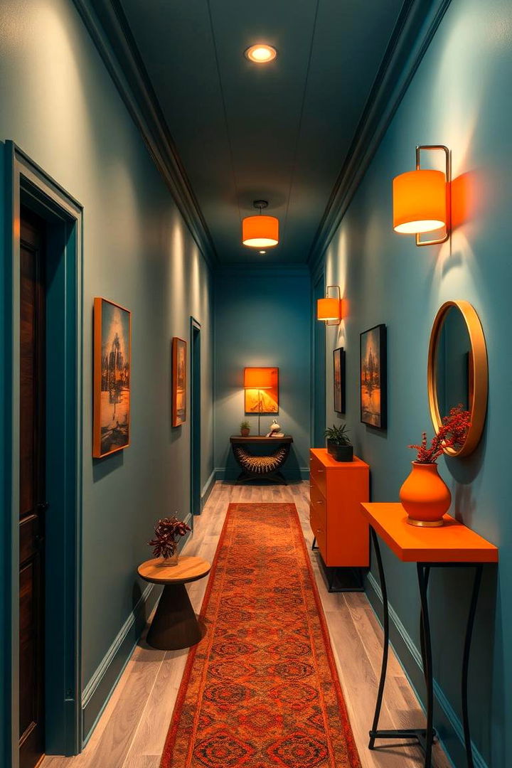 Unique Hallway Decor - 22 Teal and Orange Color Scheme for Your Rooms