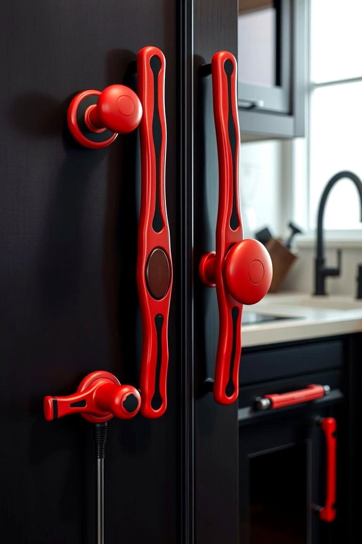 Unique Hardware Finishes - 22 red and black kitchen ideas